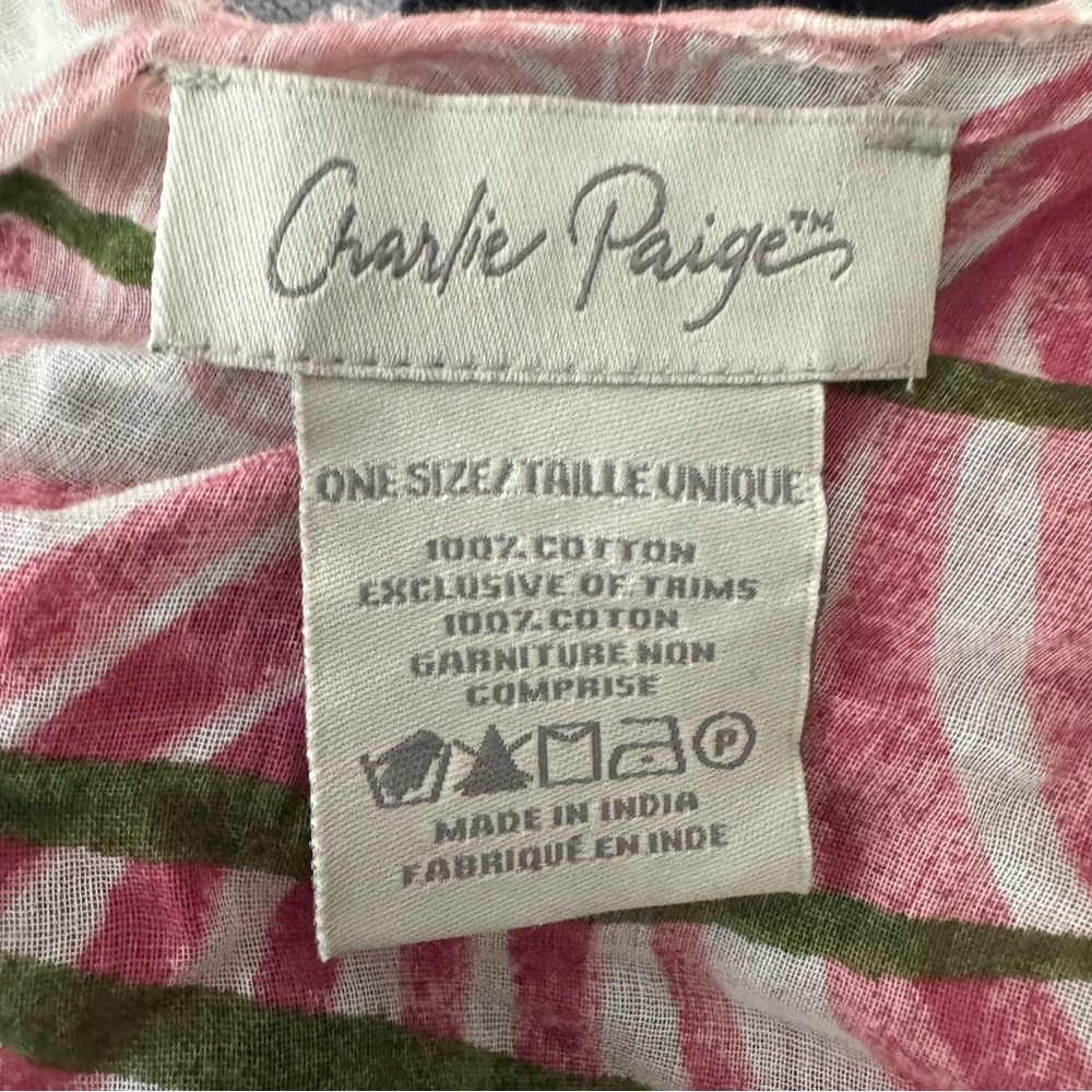 Charlie Paige Women’s 100% Cotton Resort Floral Swim Cover Up Kimono One Size - Picture 3 of 3